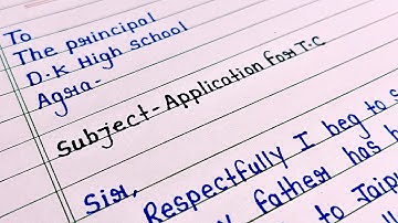 Tc application in english | Tc application for school in english | Application for Tc 