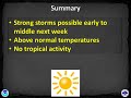 Weekly Weather Briefing for October 9, 2014
