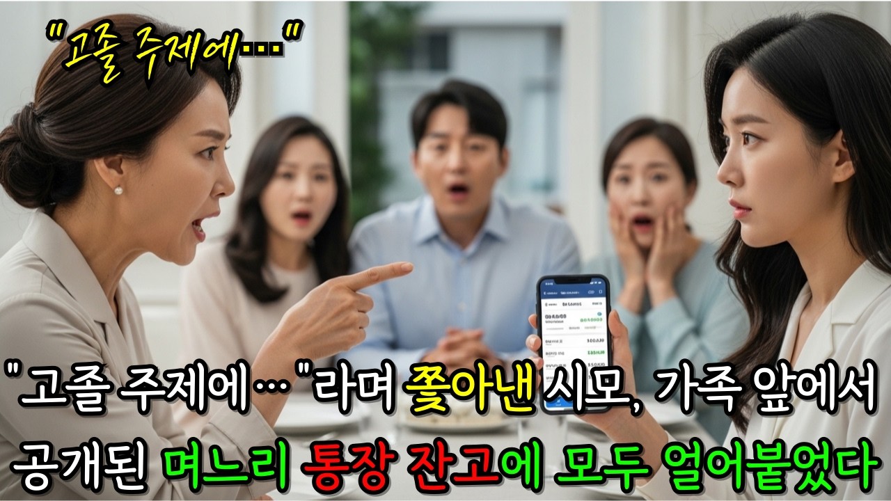 “고졸 주제에…”라며 쫓아낸 시모, 가족 앞에서 며느리 통장 잔고가 공개되자…