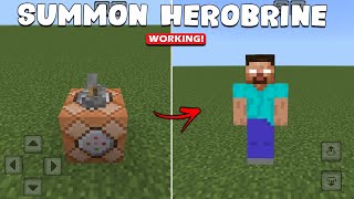 How to Summon HEROBRINE Minecraft PE (COMMAND BLOCK) screenshot 3