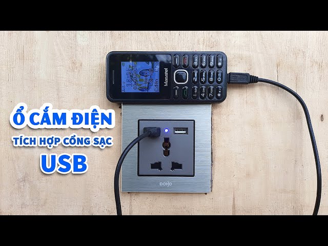 Đấu Ổ Cắm Điện Tích Hợp Cổng Sạc USB Âm Tường