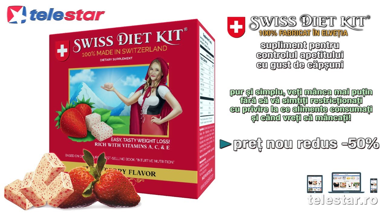 Swiss Diet Kit supliment pentru controlul apetitului cu gust de