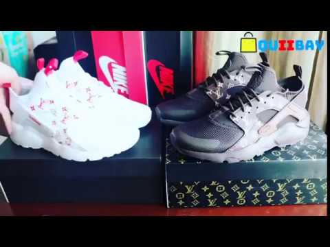 LV x Supreme Nike Air Huarache Vuitton HD Review - YouTube