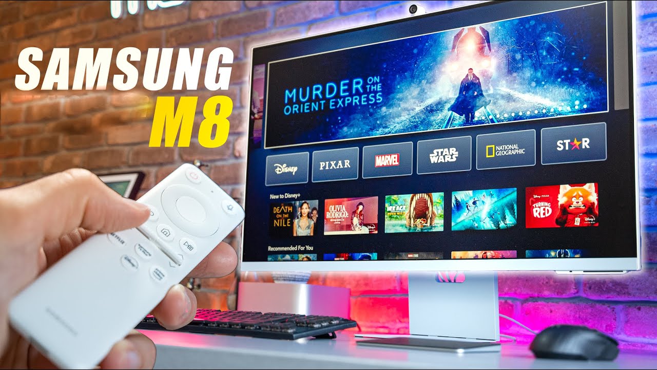 SAMSUNG M8 Series 32-Inch 4K UHD Smart Monitor & Streaming TV with Slim-fit  Webcam for PC-Less Experience, Netflix, HBO, Prime VOD, & More, Apple