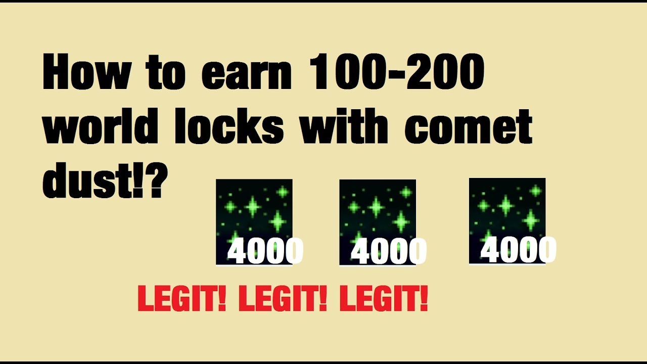 Growtopia | How to earn 100-200 wls with comet dust! + GIVEAWAY