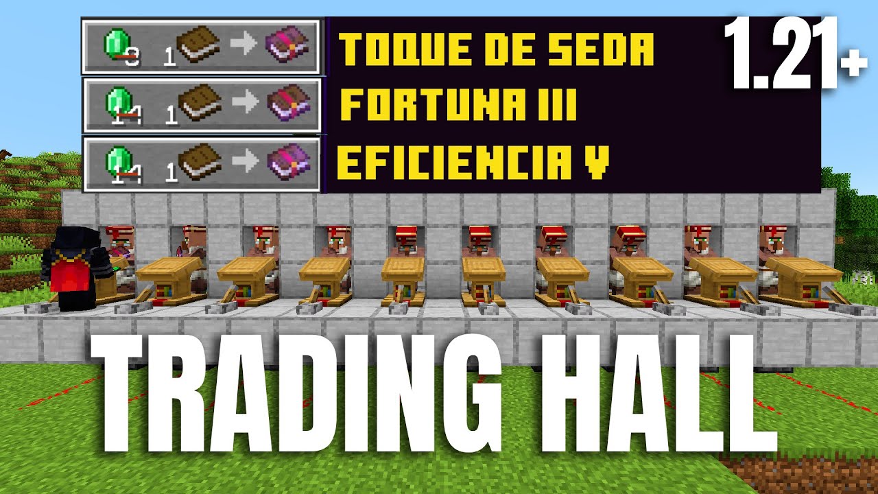 TRADING HALL FÁCIL y COMPACTO en Minecraft 1.21+ | Todo a 1 ESMERALDA