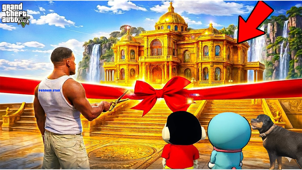 GTA 5 : Franklin Gifting Shinchan & Doraemon Their Dream Island in GTA 5 in Telugu