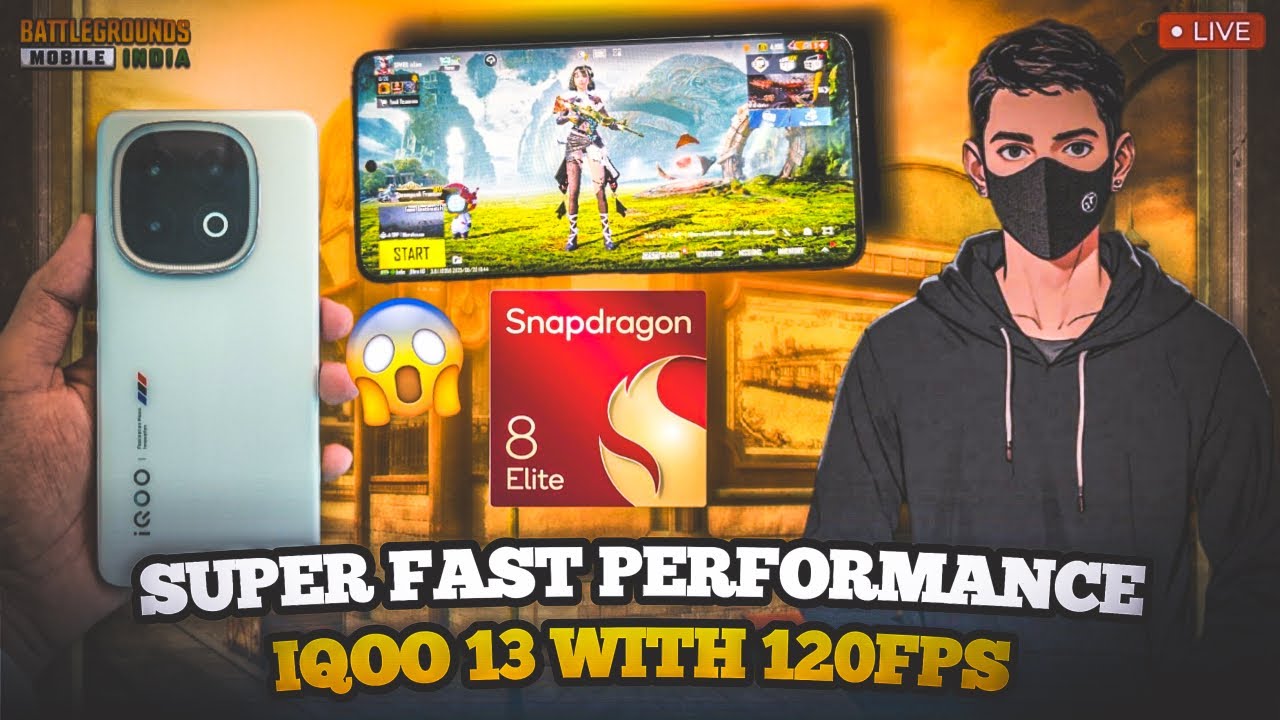 🔴IQOO 13 INDIA FASTEST PHONE LIVE PERFORMANCE TEST BGMI 120 + 90 FPS😲 ...
