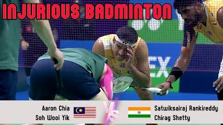 INJURIOUS BADMINTON | Aaron Chia/Soh Wooi Yik vs Satwiksairaj Rankireddy/Chirag Shetty