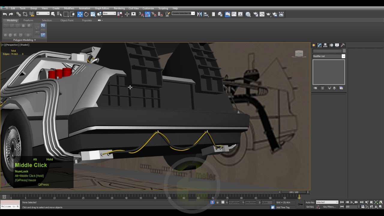 Poly Modeling Car Tutorial low poly car modeling Part. 10 (lowpoly DeLorean DMC–12 ) 3D Tutorial ...