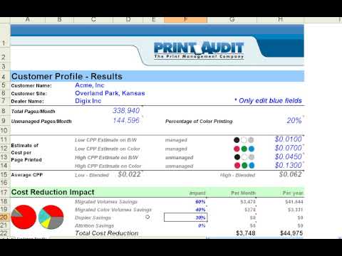 Print Audit ROI Calculator Tutorial for Digix Sales Staff