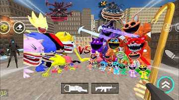 Nextbots in playground new sonic family huggy wuggy poppy playtime scientist 😱 chasing nextbots 🔥