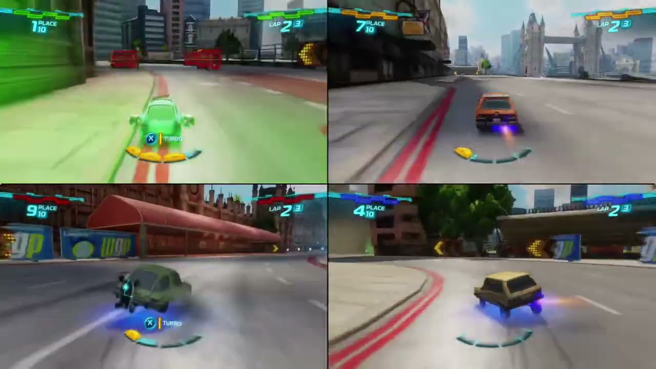 Cars 2 The Video Game | Professor Z Vs Grem Vs Acer Vs Victor Hugo - Buckingham Sprint |