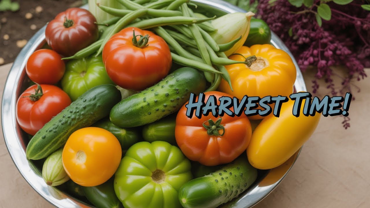 Harvesting organic vegetables and fruits from my home garden in UK