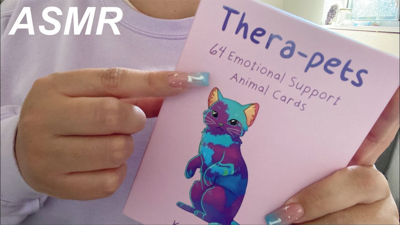 ASMR Affirmations w/ Emotional Support Animal cards 🐶🐱💜- personal attention, whisper, tapping