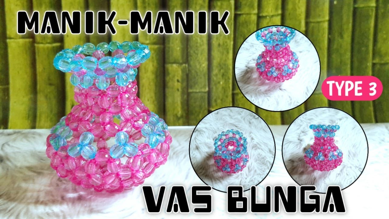 Kerajinan Manik Manik Vas Bunga Type 3//DIY//How To Make Beaded Keychains Vase Flower Type3//