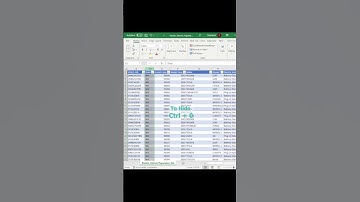 Excel Shortcuts :Hide and Unhide columns