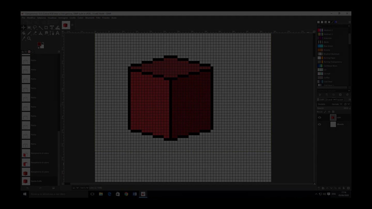 How to make an isometric cube on Gimp 2.10 | Pixel Art - YouTube