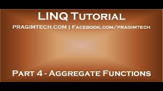 Part 4   LINQ Aggregate Functions