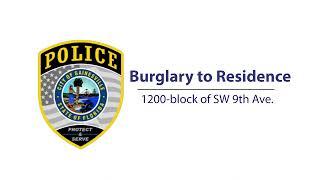 Residence Burglary on 1/2/23