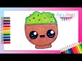 Cómo dibujar un GUACAMOLE kawaii - dibujos fáciles Paso a paso