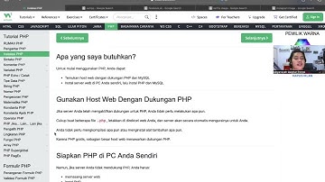 Materi Pembelajaran & Coding Bahasa Pemograman PHP (Home - Switch) Menggunakan w3school & VsCode.