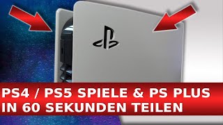 PS+ inkl. PS5 Account teilen 🆗 (Deutsch) PlayStation 4 + PS5  Spiele mit Freunden sharen 50% sparen