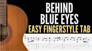 Behind Blue Eyes Easy Fingerstyle Guitar Tab | The Who Easy Fingerstyle