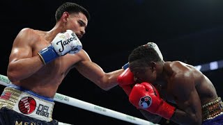 DIEGO PACHECO comes off the floor to outpoint KEVIN LELE SADJO.