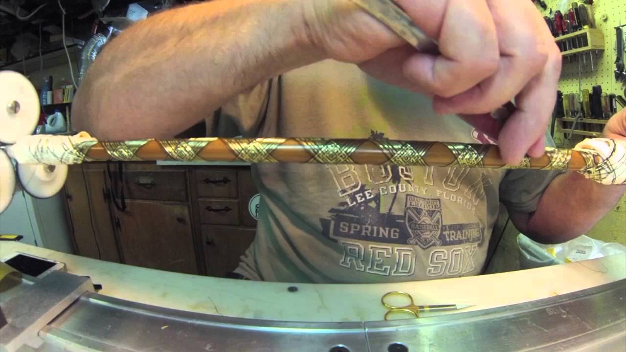 Snowflake wrap on a custom fishing rod - YouTube