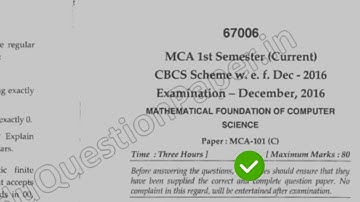 2016 Mdu MCA 1st Sem Mathematical Foundation of Computer Science Question Paper #MduQuestionPaper