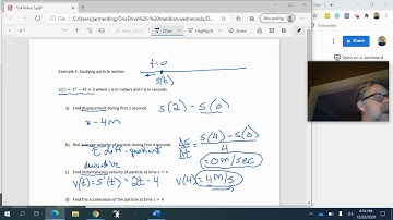 AP Calculus 3.4 Video 5 Modeling particle motion