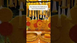 Haldi decor reference - Book now 9990008757 #weddingplanner #pinkblueevents #haldidecoration
