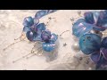 希望の花アヤメ。ピアス&髪飾りDIY.Iris hair ornament & Earrings wire resin art project