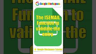 The ISEMAIL Function to validate the entry | #Short