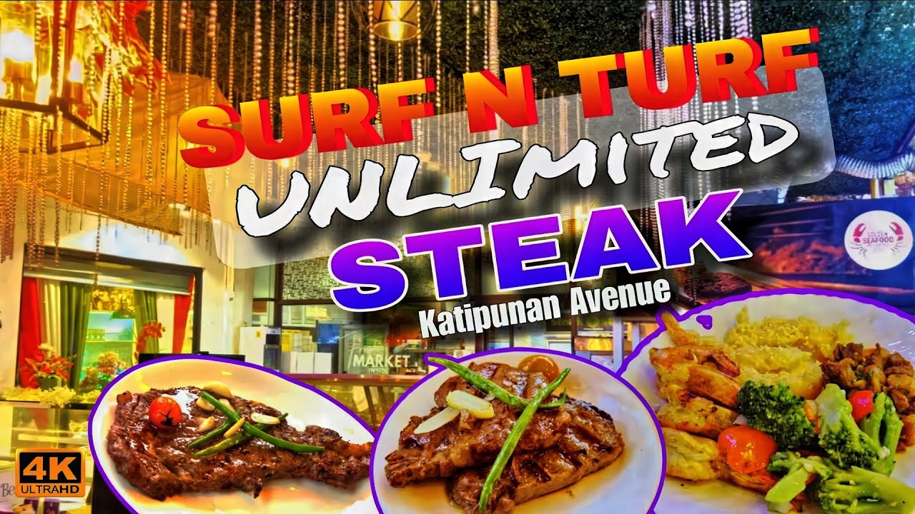 Unlimited Steak Golden Seafood & Steakhouse in Quezon City 🇵🇭 | 4K Food & Walk Tour |