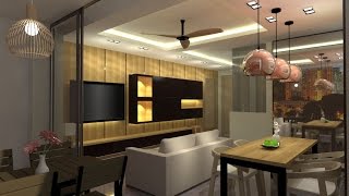 Sketchup + Vray 3D living room Interior Design Speed up video