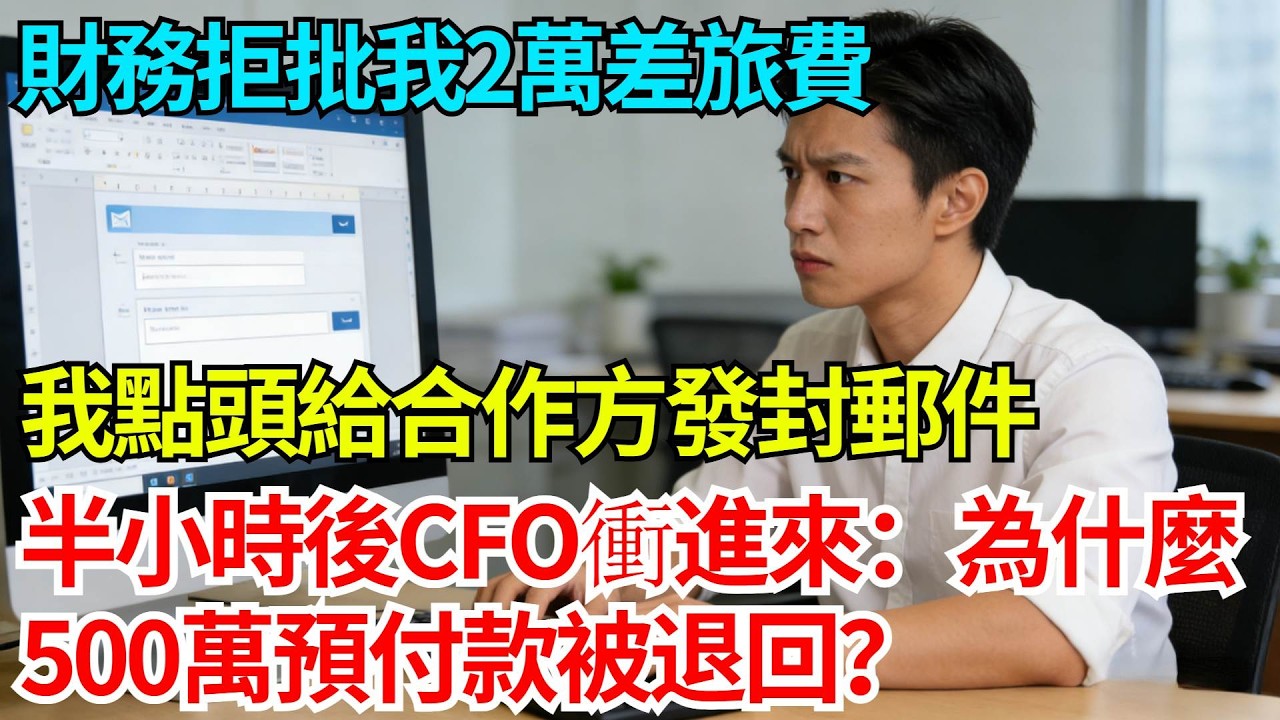 財務拒批我2萬差旅費：流程不合規！我點頭給合作方發封郵件，半小時後CFO衝進來：為什麼500萬預付款被退回？【奇人社會誌】
