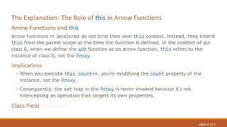 Understanding Why Proxy Can't Catch the set in Arrow Functions