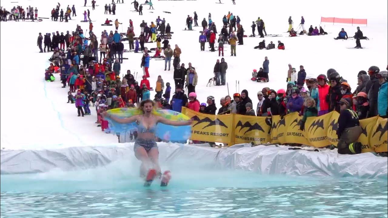 Slush Cup highlight 4K Sunpeaks Ski Snowboard Pond Skim YouTube