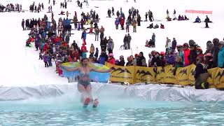 Slush Cup highlight   4K Sunpeaks Ski Snowboard Pond Skim