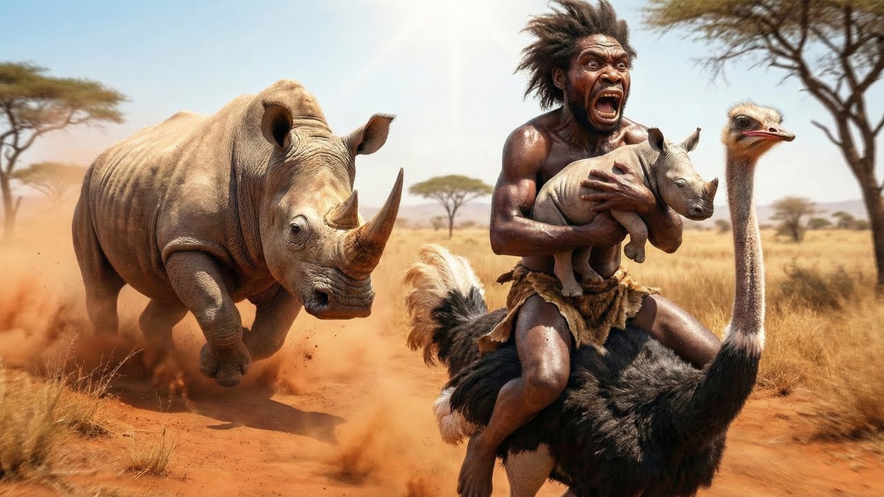 Life 3.2 Million Years Ago | Ancient humans confronted ancestors of giant white rhinoceros