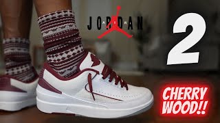 SLEEPER OF THE SUMMER JORDAN 2 LOW CHERRYWOOD DETAILED REVIEW & ON FEET W LACE SWAPS!!