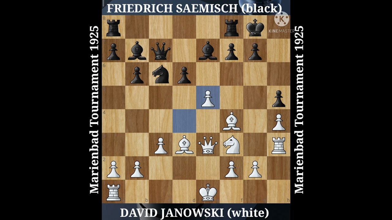 Beautiful chess tactics.. David Janowski vs Friedrich Saemisch 