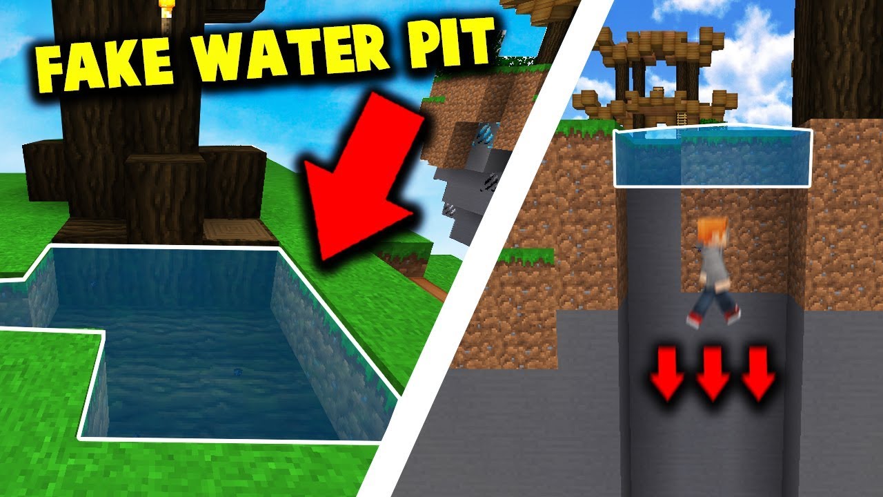 FAKE WATER PIT TROLL - Minecraft SKYWARS TROLLING (INSANE!)