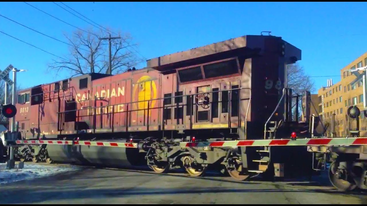 90+ car freight train, engine in the middle (HD) YouTube