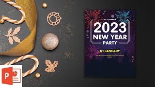 Cara Membuat Kartu Ucapan Happy New Year 2023 | Selamat Tahun Baru 2023 di PowerPoint | Eps. 2 screenshot 2