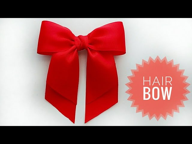 How to make bows / Beautiful red bow out of Ribbon tutorial 🎀 Amazing bows  for hair 