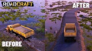 Roadcraft (4K)  Building a road through a large swamp. Difficult project #roadcraft #heavymachinery