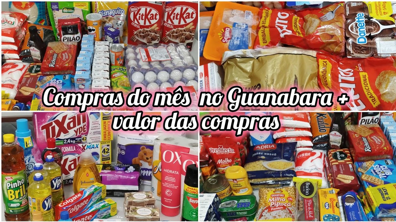 🛒Compras do mês no Guanabara/ Valor total das compras/ 